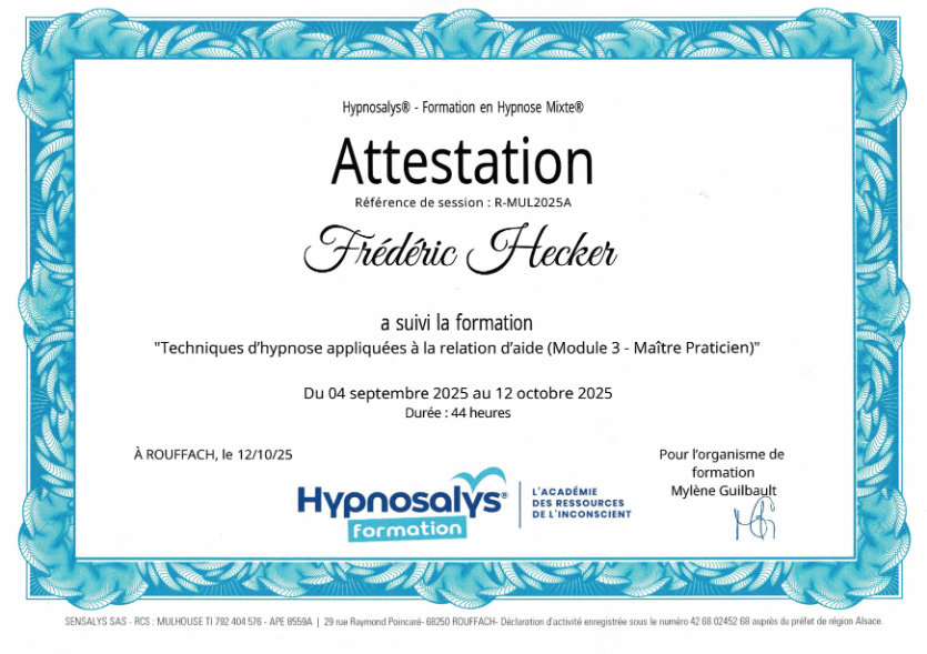 photo diplome Frédéric HECKER