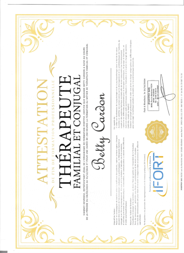 photo diplome Betty Cardon