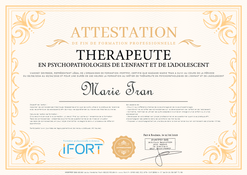 photo diplome Marie TRAN