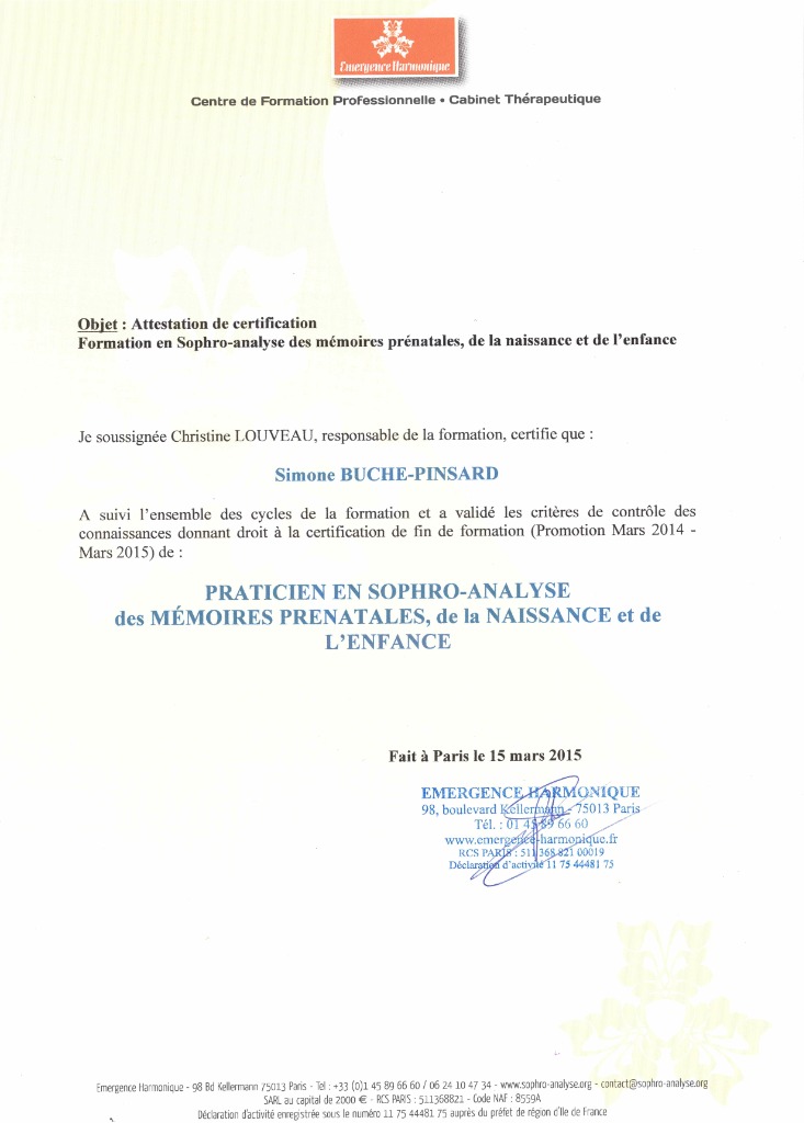 photo diplome Simone Buche