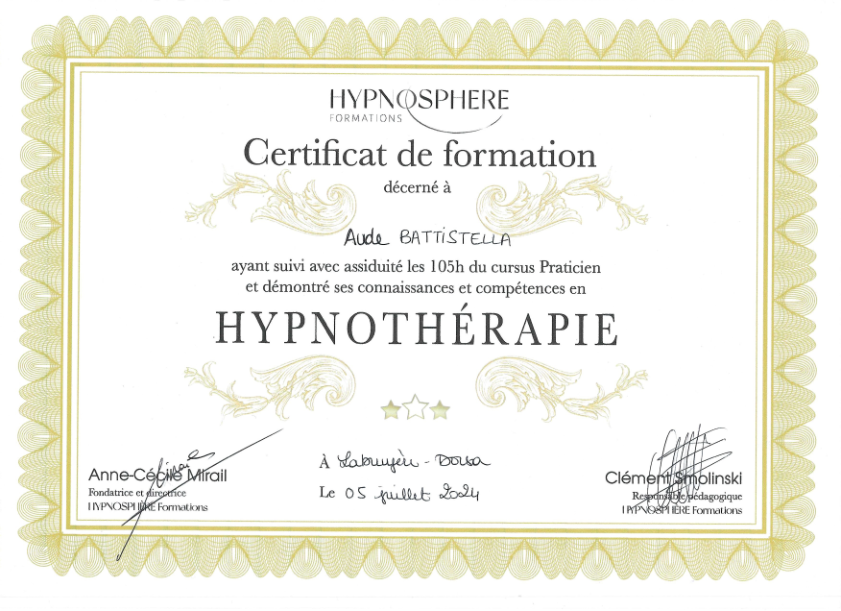 photo diplome Aude Battistella