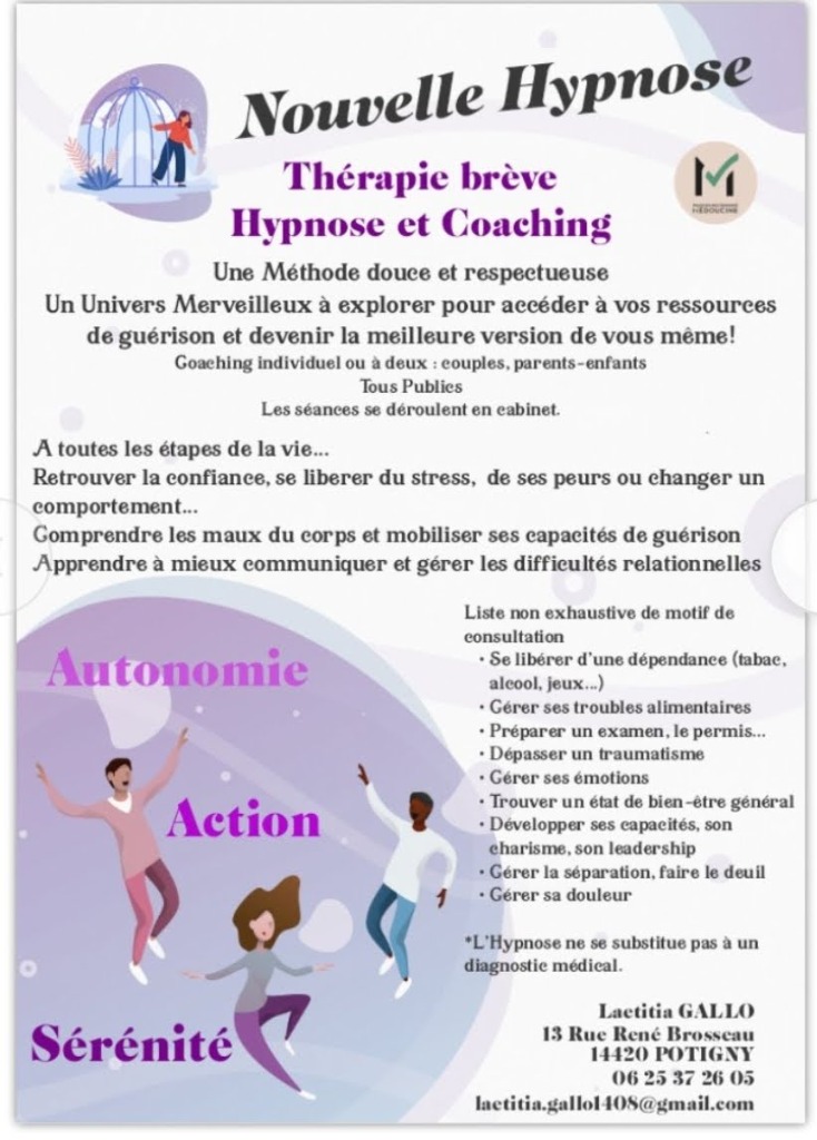 photo activite Laetitia Gallo – Hypnose & PNL à Potigny