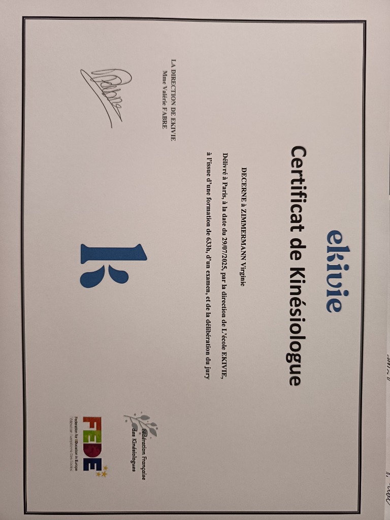 photo diplome Virginie ZIMMERMANN