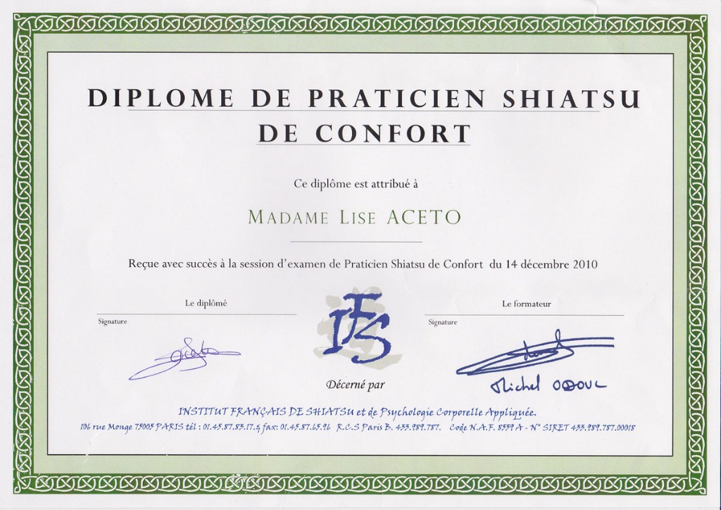 photo diplome Lise Aceto