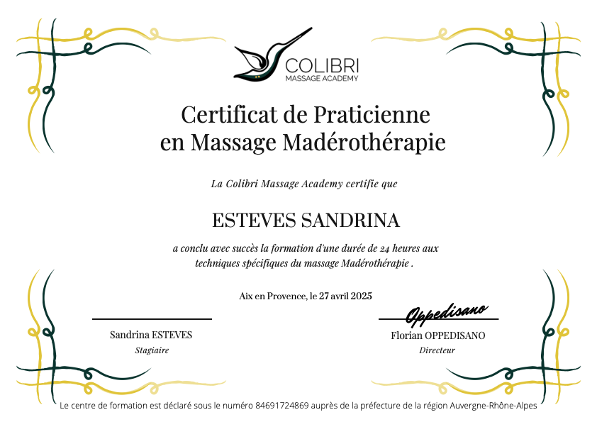 photo diplome Sandrina Esteves 