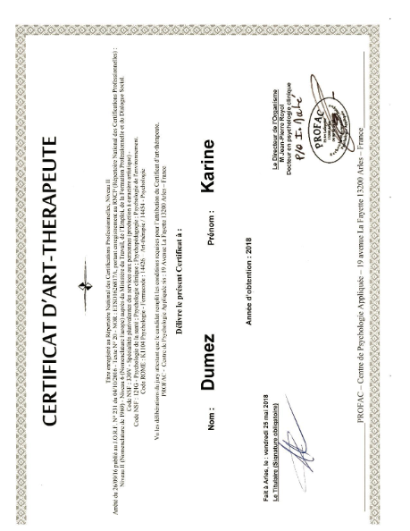 photo diplome Karine DUMEZ