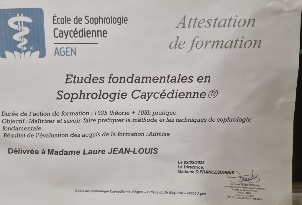 photo diplome JEAN-LOUIS LAURE -LAURE EN PARTICULIER