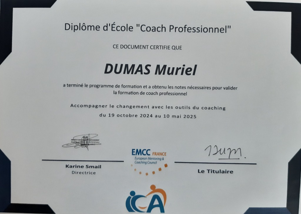 photo diplome Muriel DUMAS