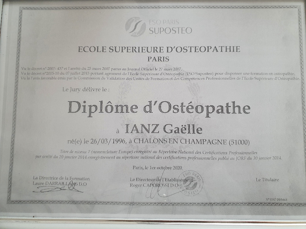 photo diplome Ianz Gaelle 