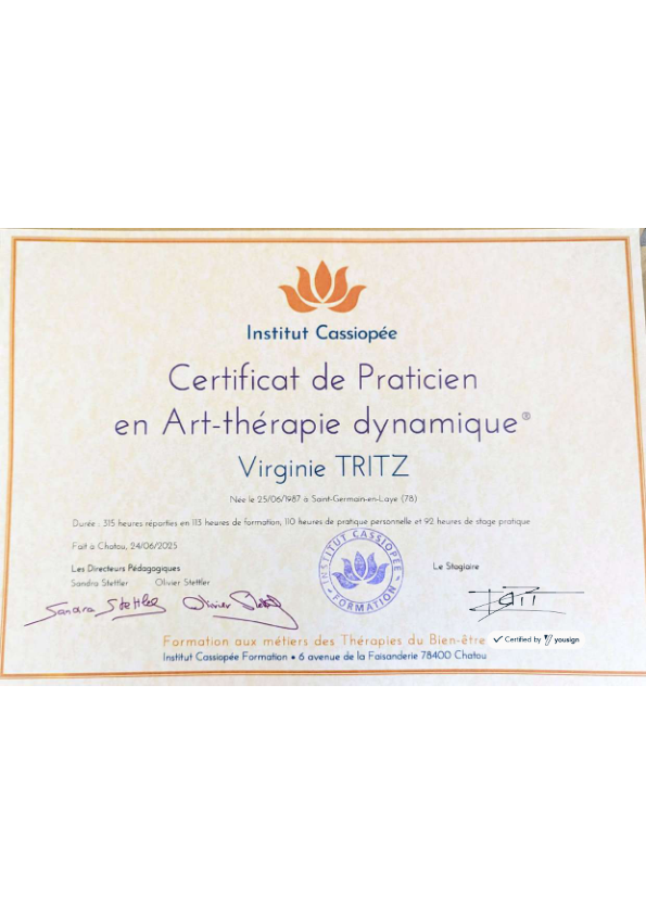 photo diplome Virginie Tritz - Nous Créâmes