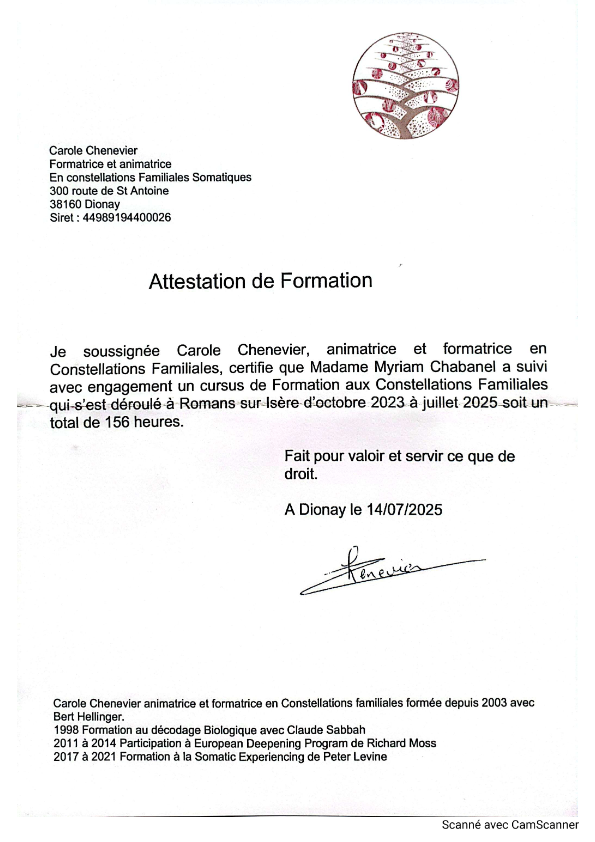 photo diplome Myriam CHABANEL - SoulEwâ