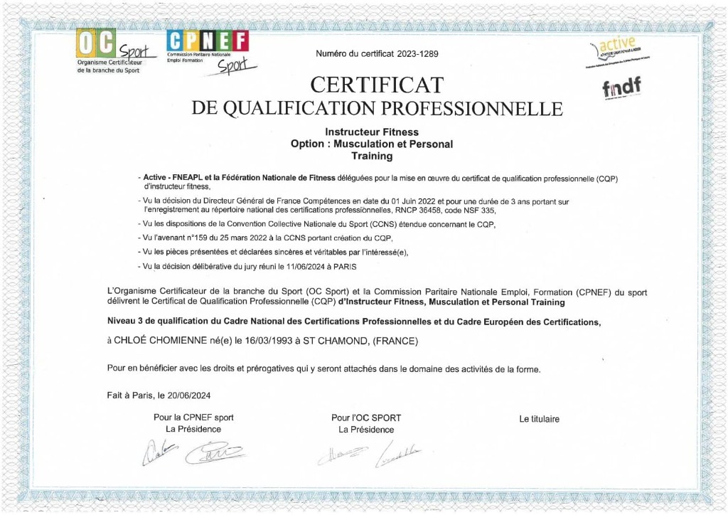 photo diplome CHOMIENNE chloé