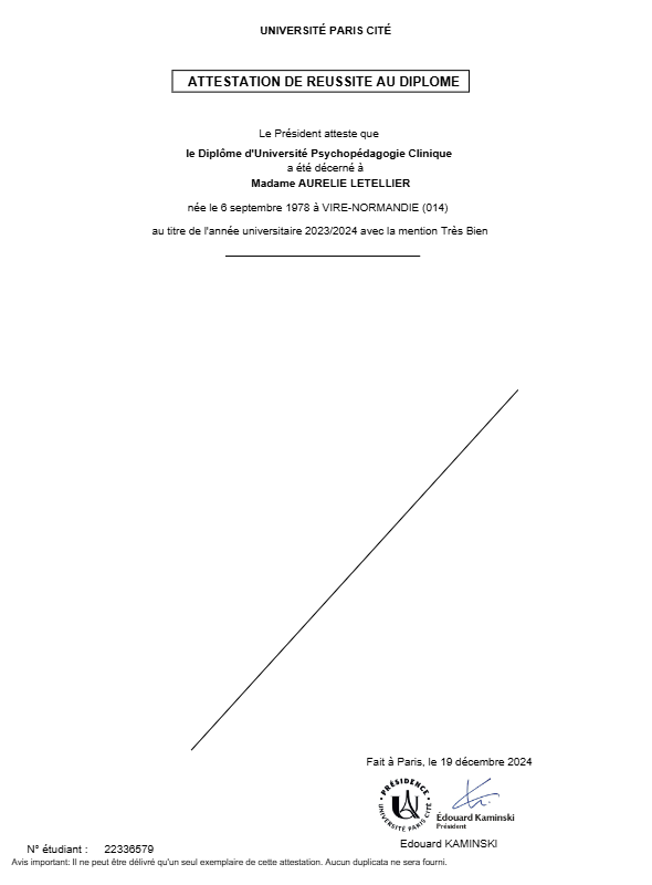 photo diplome Aurélie Letellier 