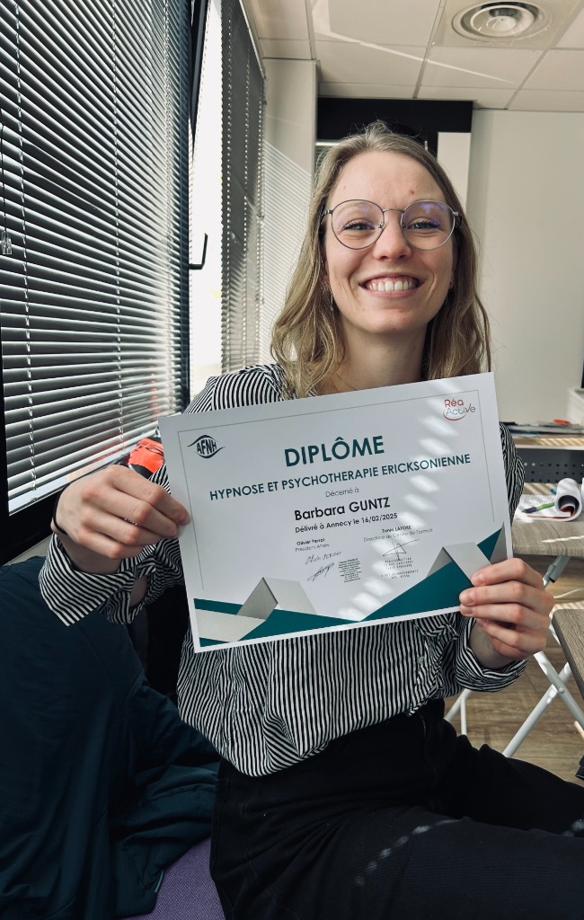 photo diplome Guntz Barbara Hypnothérapeute