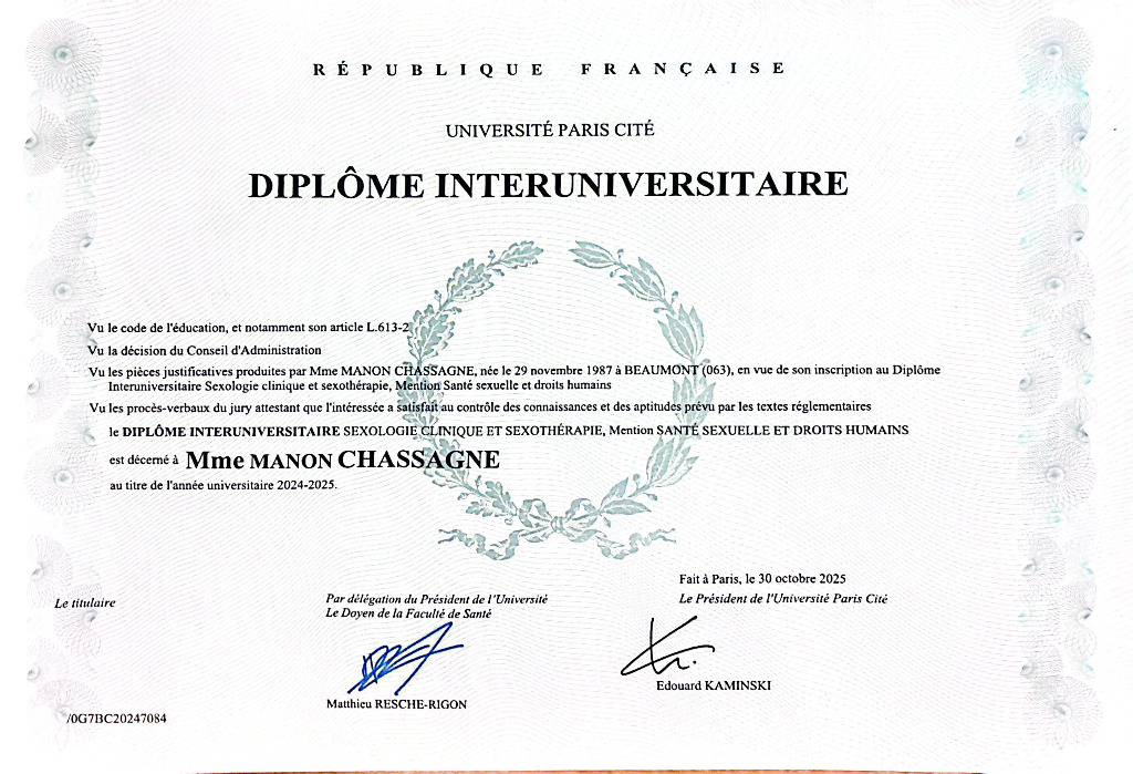 photo diplome Manon CHASSAGNE
