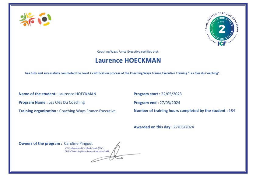 photo diplome Laurence hoeckman