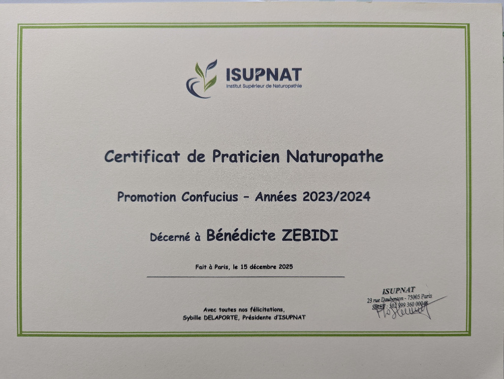 photo diplome Bénédicte Zebidi