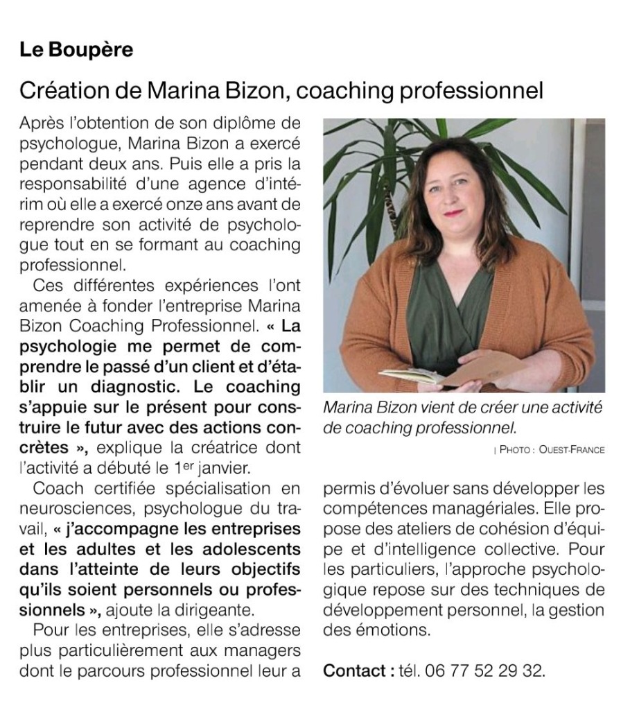photo portrait Marina BIZON Coaching professionnel