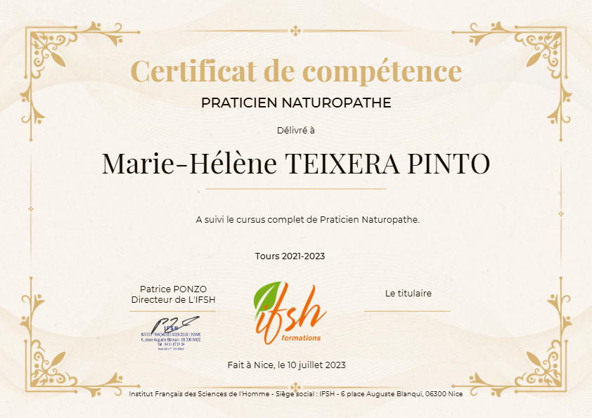 photo diplome  Marie-Hélène PINTO