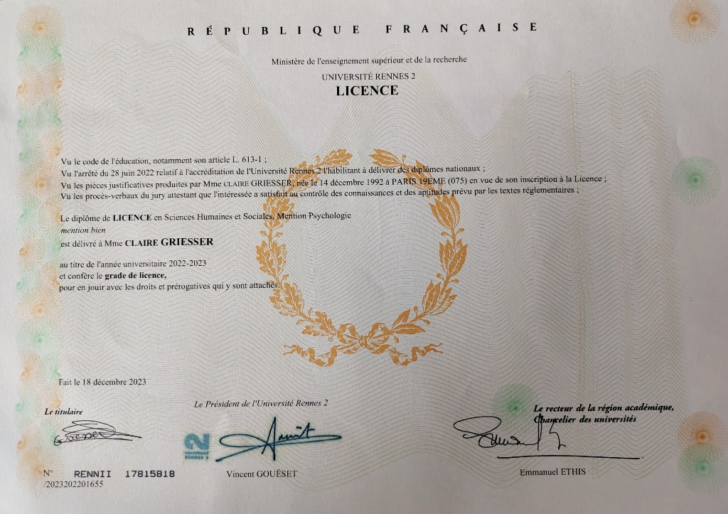 photo diplome Claire Griesser