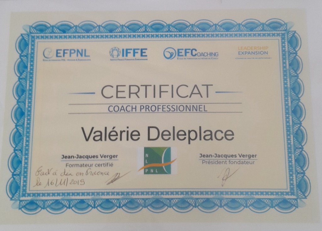 photo diplome Valérie Deleplace - Createscence