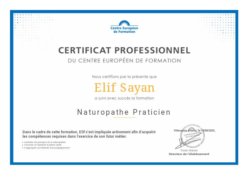 photo diplome Elif Sayan