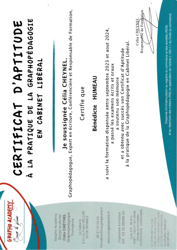 photo diplome Bénédicte Humeau