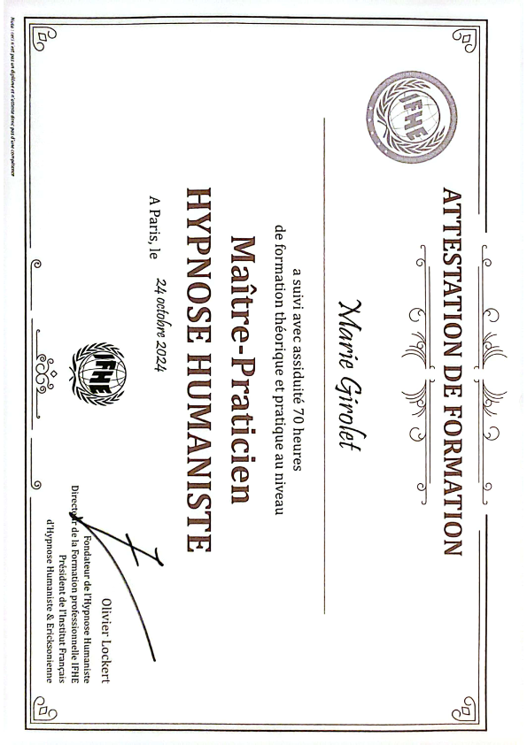 photo diplome Marie Girolet