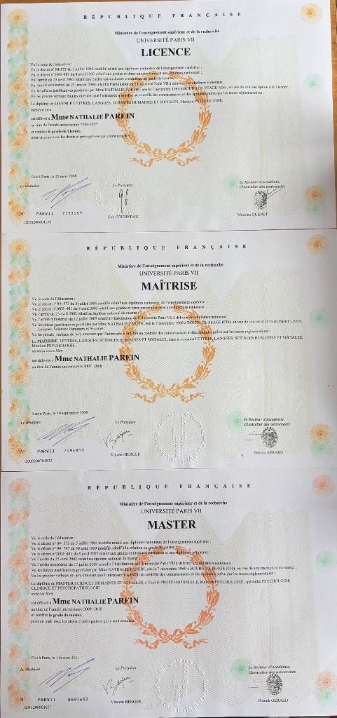 photo diplome Nathalie Parein 