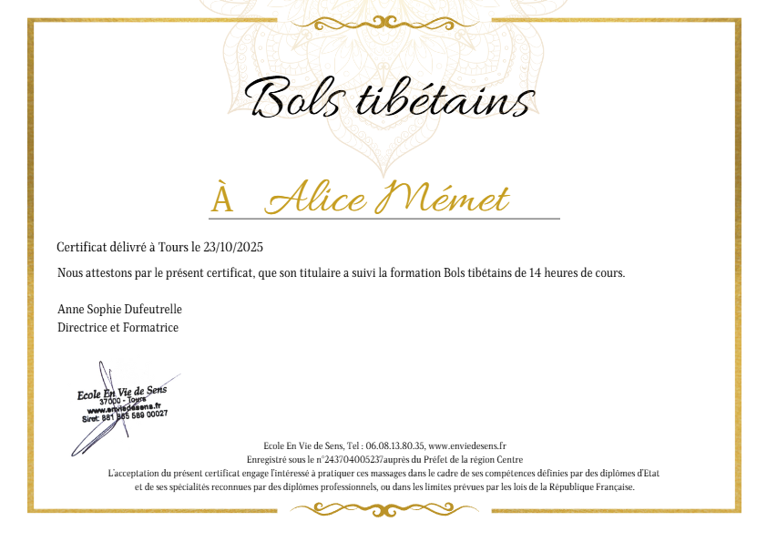 photo diplome Alice Memet