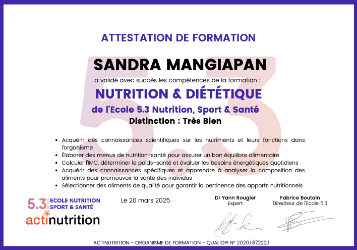 photo diplome CABINET BIEN-ETRE ZEN’EAT