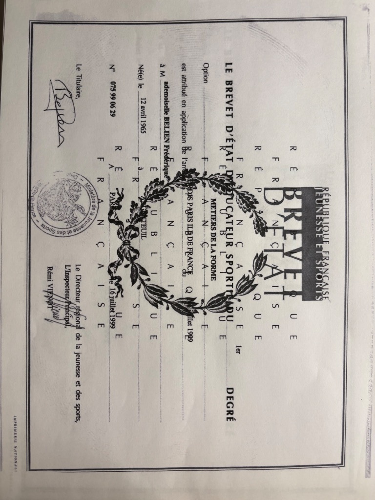 photo diplome Atelier Pilates 14 Kinesiologie