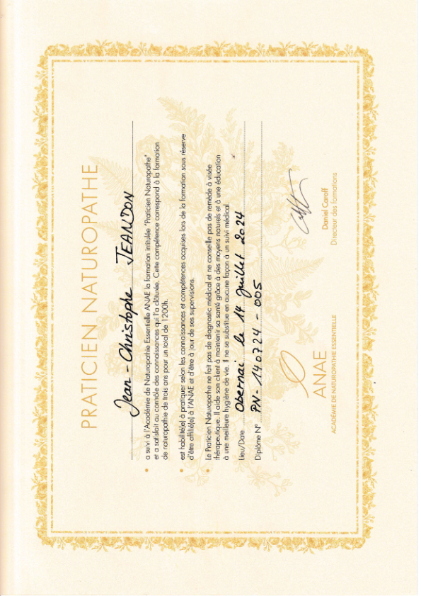 photo diplome Jean-Christophe JEANDON