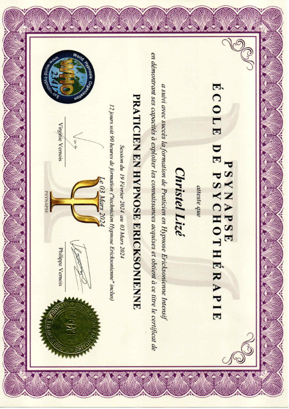 photo diplome LIZE Christel