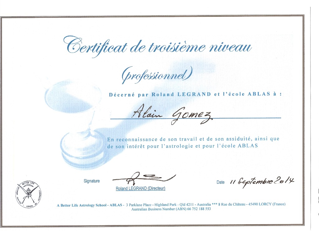 photo diplome Alain Gomez - AlEmy