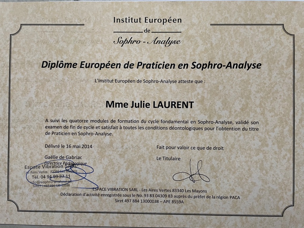 photo diplome Julie Laurent-Marotte