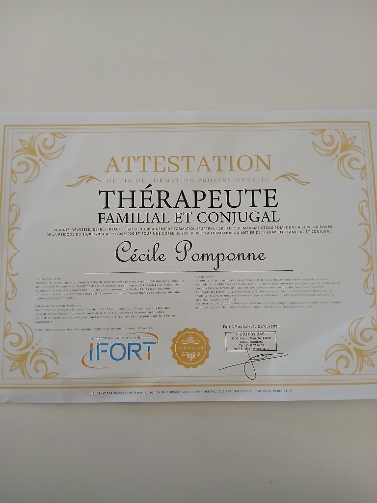 photo diplome Cécile Pomponne