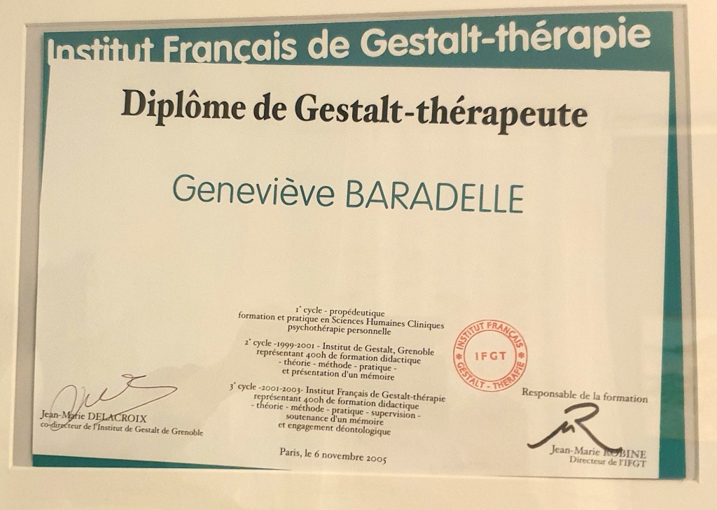 photo diplome Geneviève Baradelle