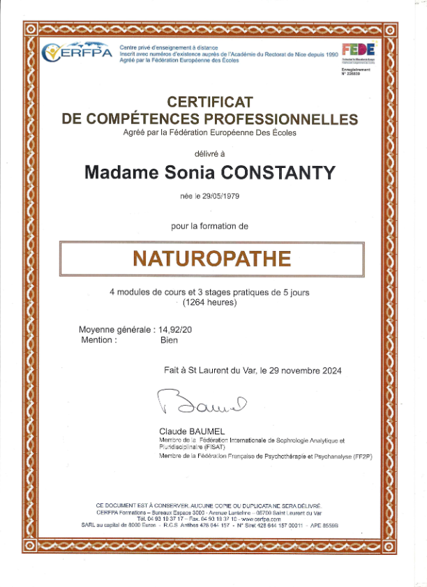 photo diplome Sonia Constanty