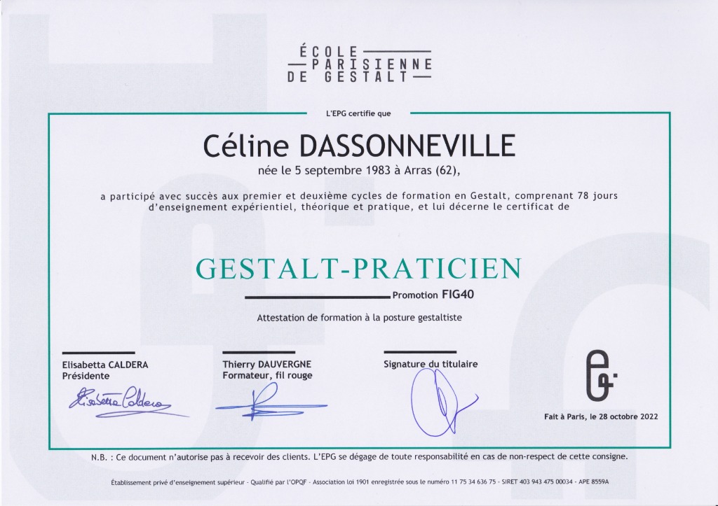 photo diplome Céline Dassonneville