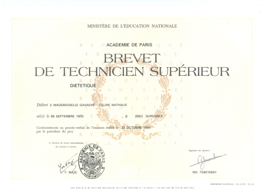 photo diplome Céline Gavache Peresse