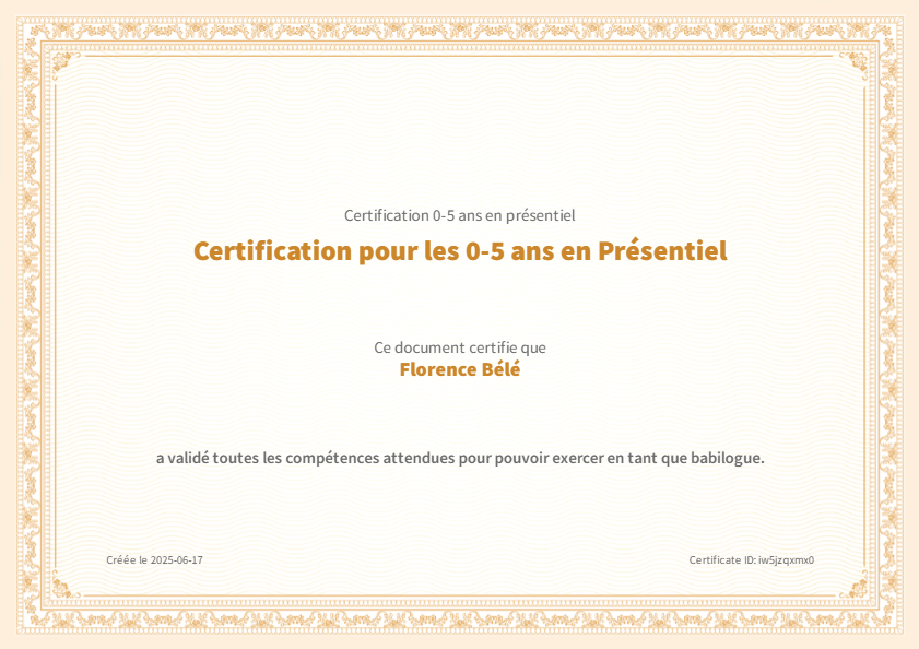 photo diplome BELE Florence