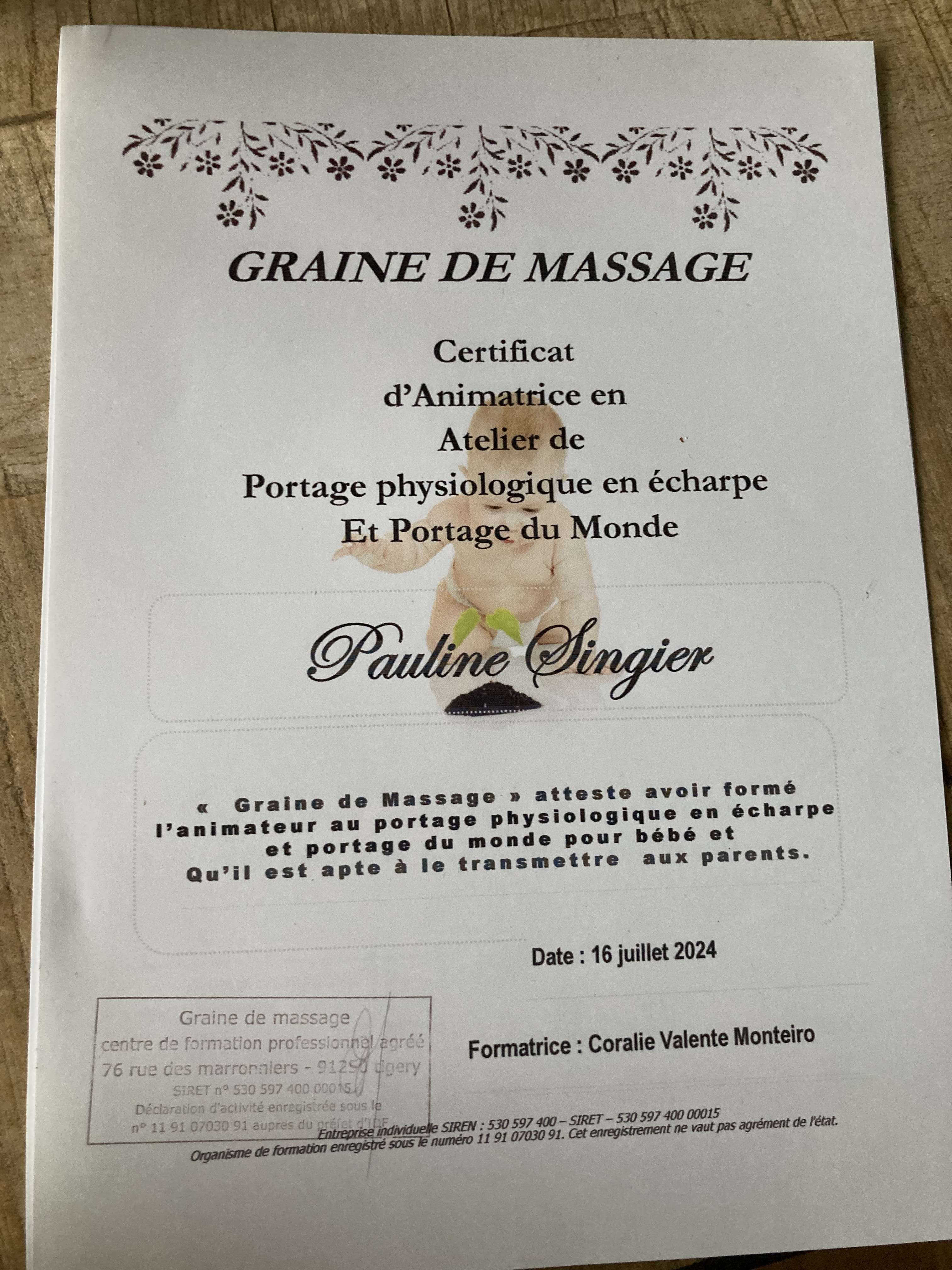 photo diplome Pauline Singier - Le Bris | Grandir ensemble