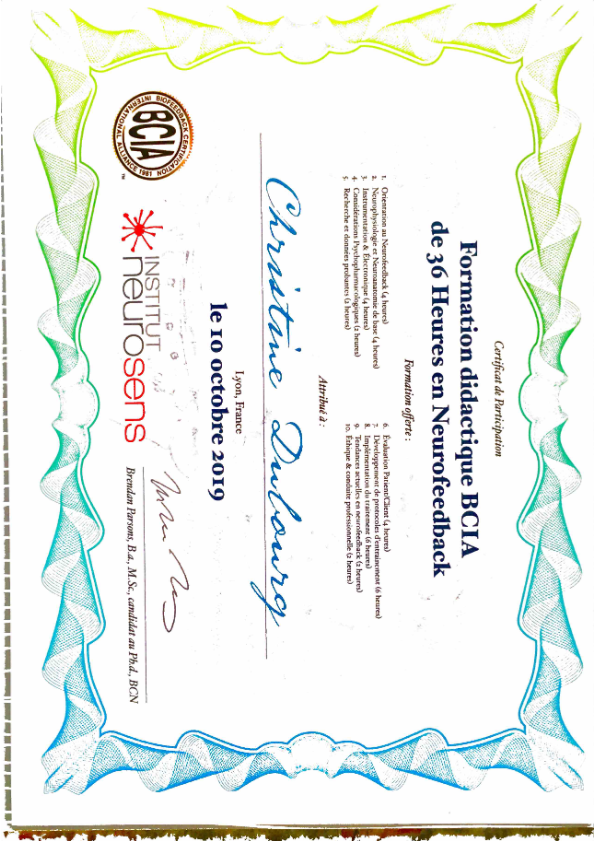 photo diplome Neurofeedback-33 Christine DUBOURG