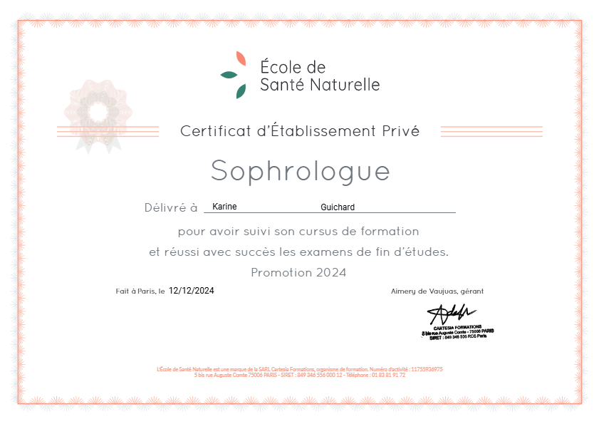 photo diplome Guichard Karine