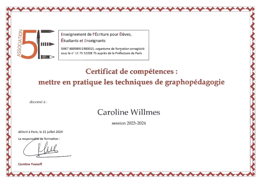 photo diplome Caroline Willmes