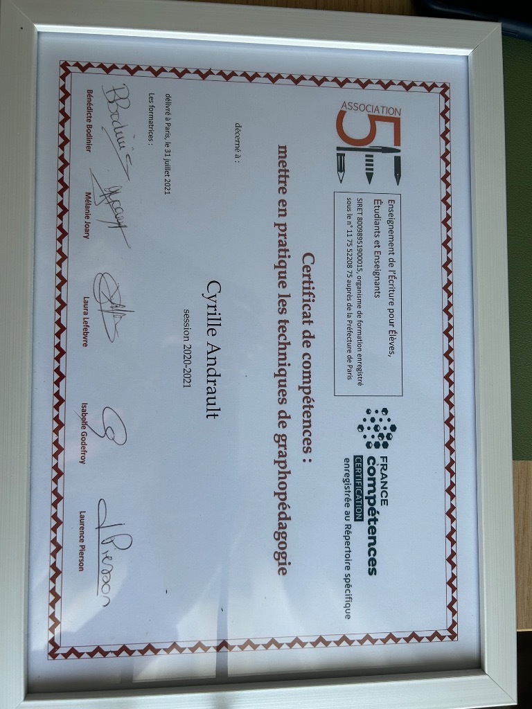 photo diplome Cyrille Andrault  association5E
