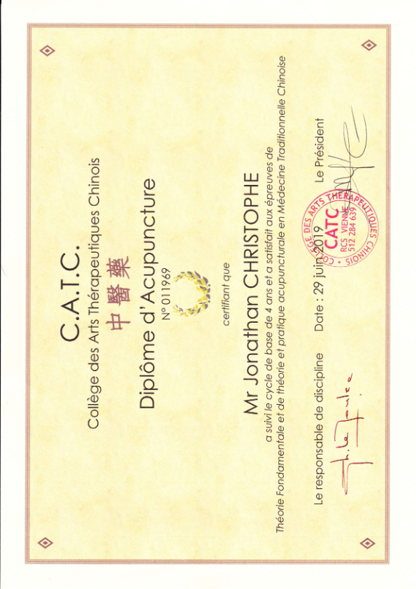 photo diplome Jonathan CHRISTOPHE