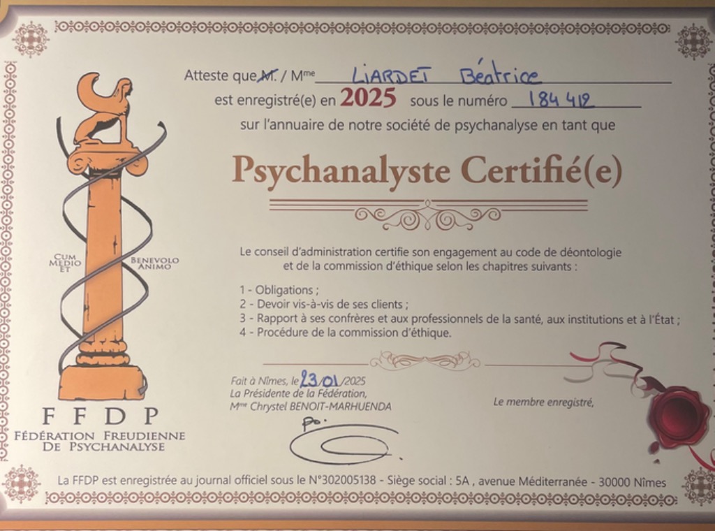 photo diplome Béatrice Liardet 