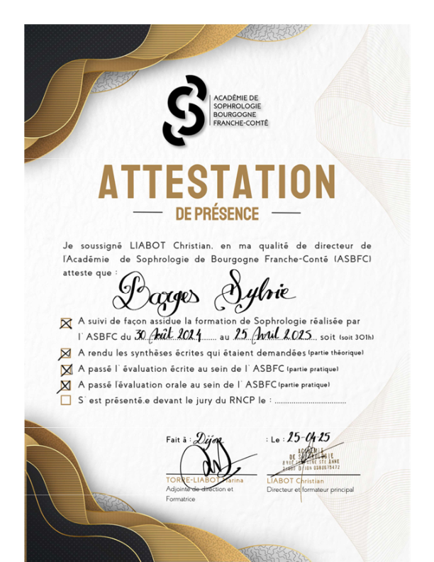 photo diplome Sylvie BARGES